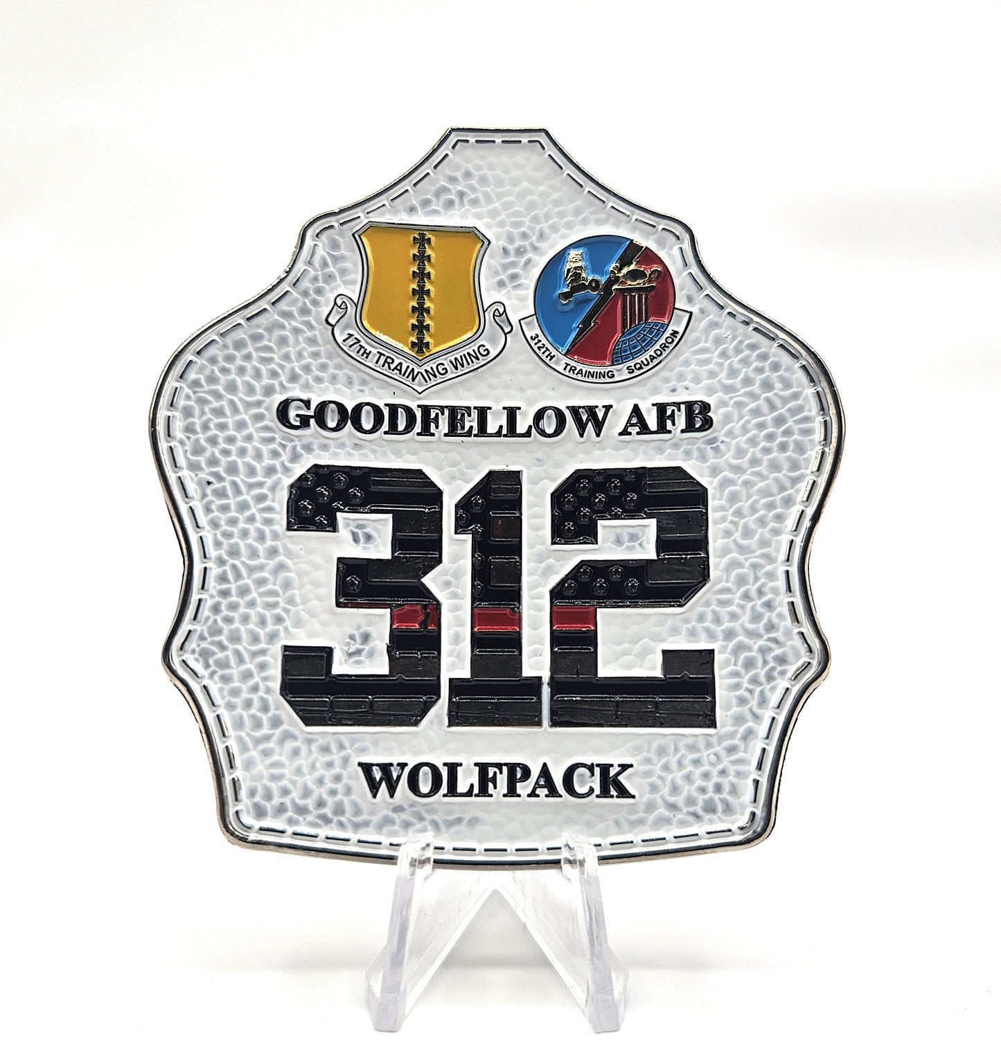 Louis F. Garland 2.5" 312 TRS Helmet Shield Wolfpack Coin