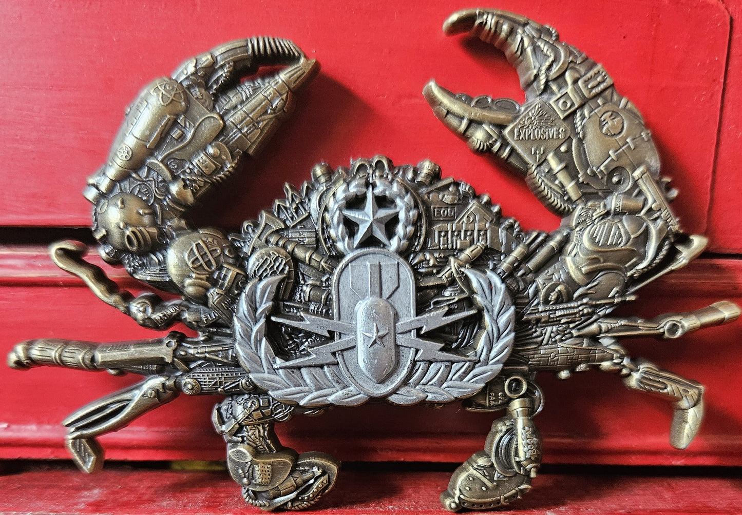 EOD Crab 4" Challenge Coin Bronze/Brass