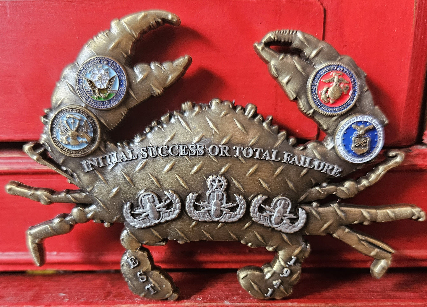 EOD Crab 4" Challenge Coin Bronze/Brass