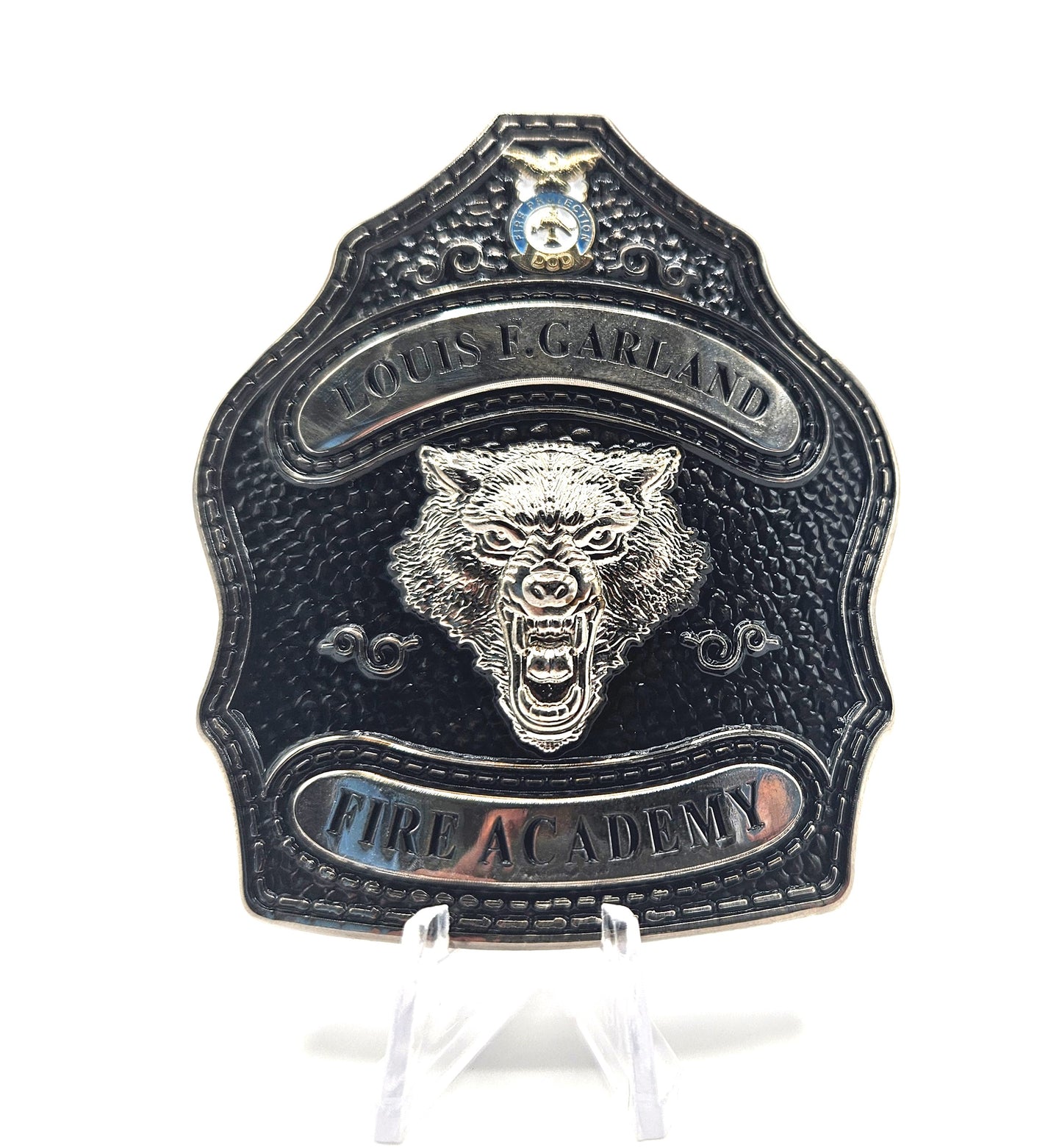 Louis F. Garland Fire Academy Helmet Shield 2.5" Coin