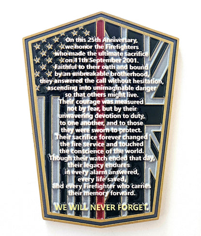 RAF Mildenhall F&ES 9/11 Tribute 3" Coin