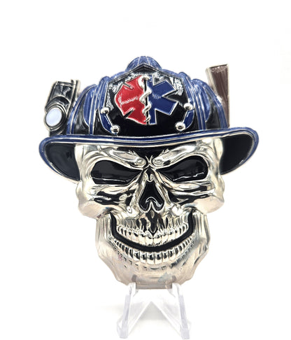 Blue Helmet & Chrome Skull St. Florian 3.5"