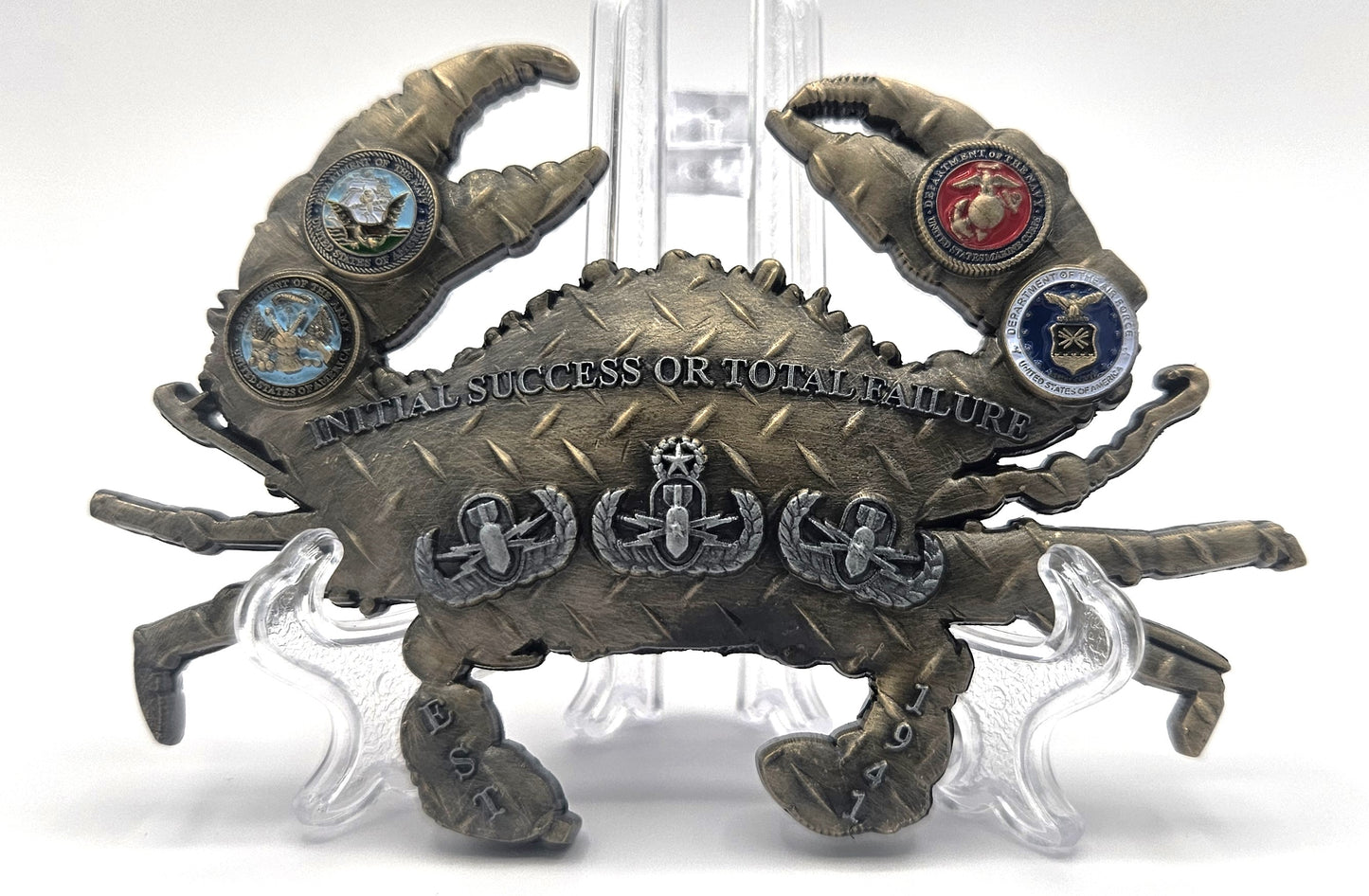 EOD Crab 4" Challenge Coin Bronze/Brass