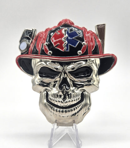 Red Helmet & Chrome Skull St. Florian 3.5"