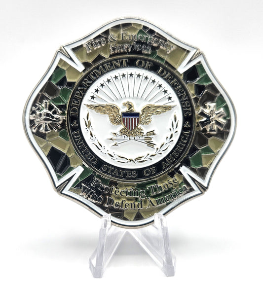 2.5" DOD Maltese Stain Camo Glass Coin