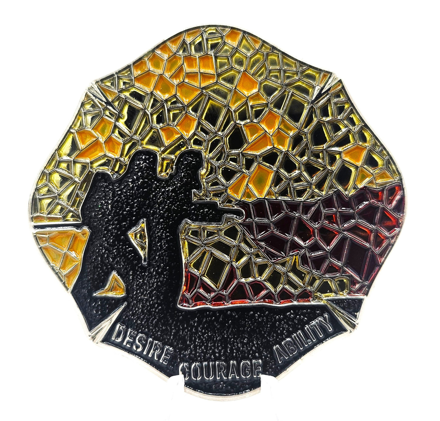 2.5" DOD Maltese Stain Glass Coin